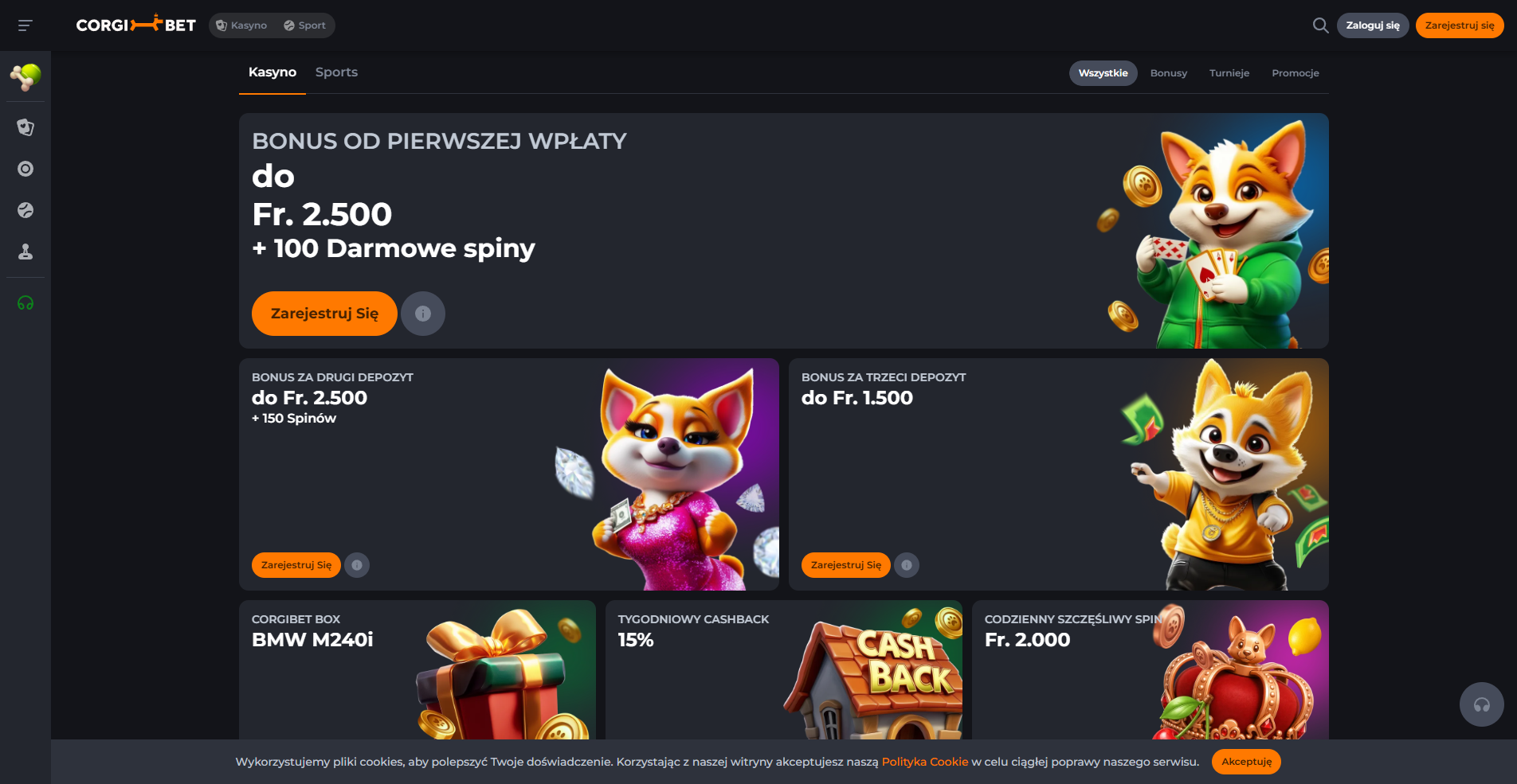 corgibet bonus page